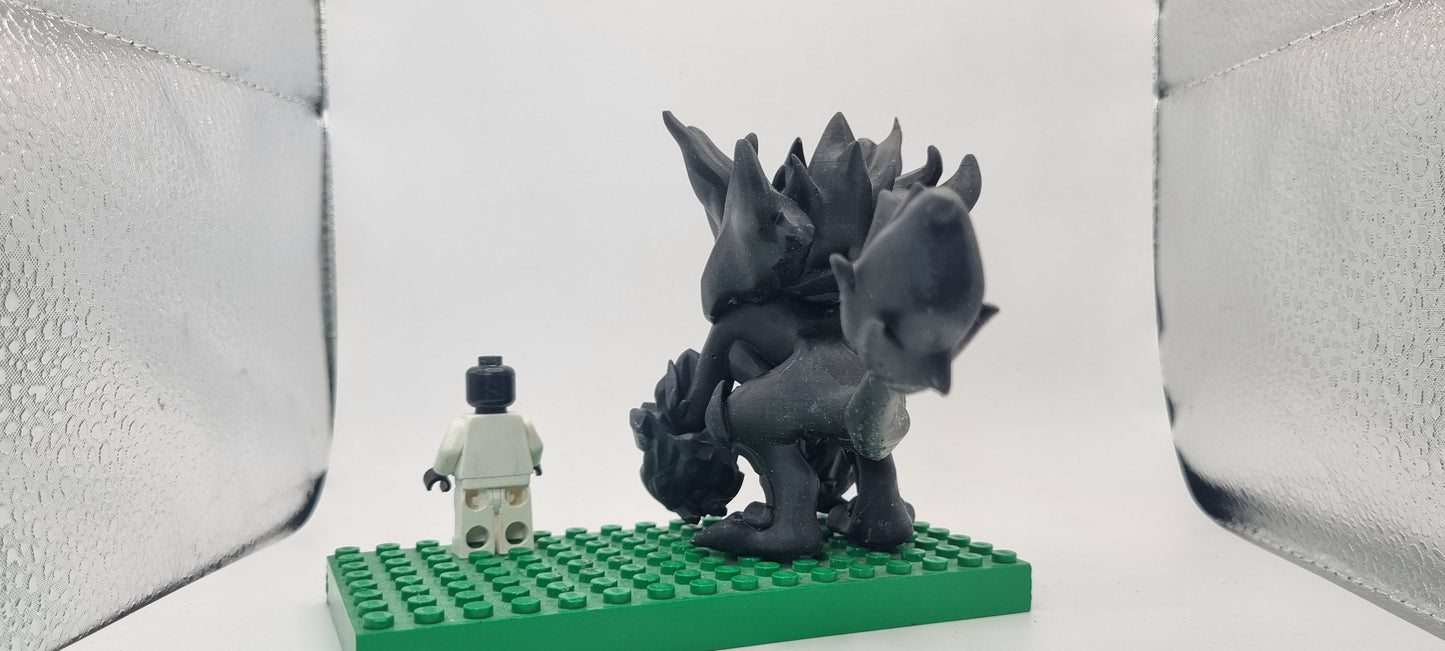 Building toy custom 3D printed knock off animals to catch big flame dude!