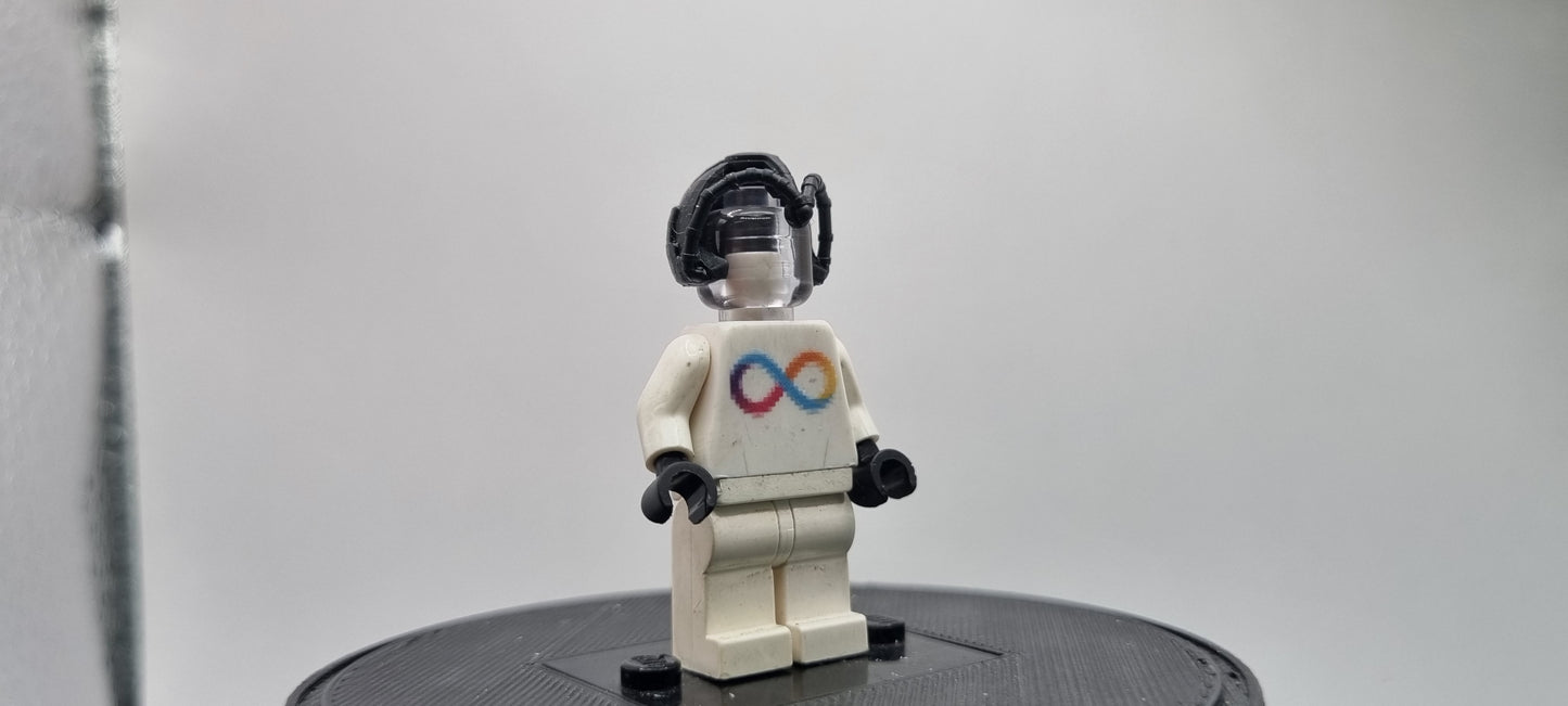 Building toy custom 3D printed superhero in wheelchair head device!