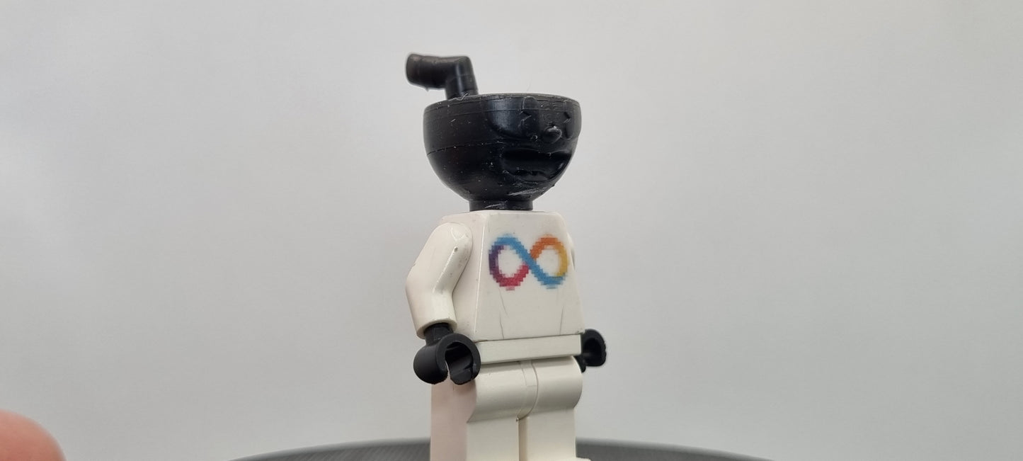 Building toy custom 3D printed beverage head bent straw