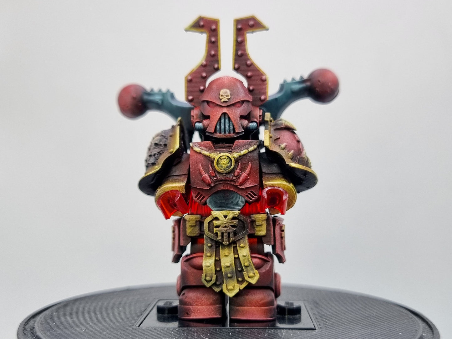 Building toy custom painted evil red galactic marine