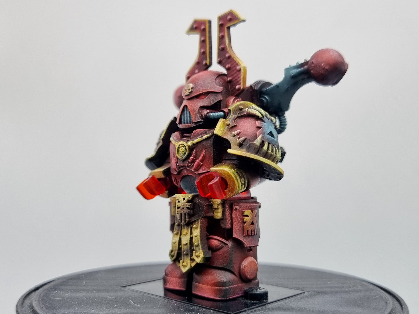 Building toy custom painted evil red galactic marine