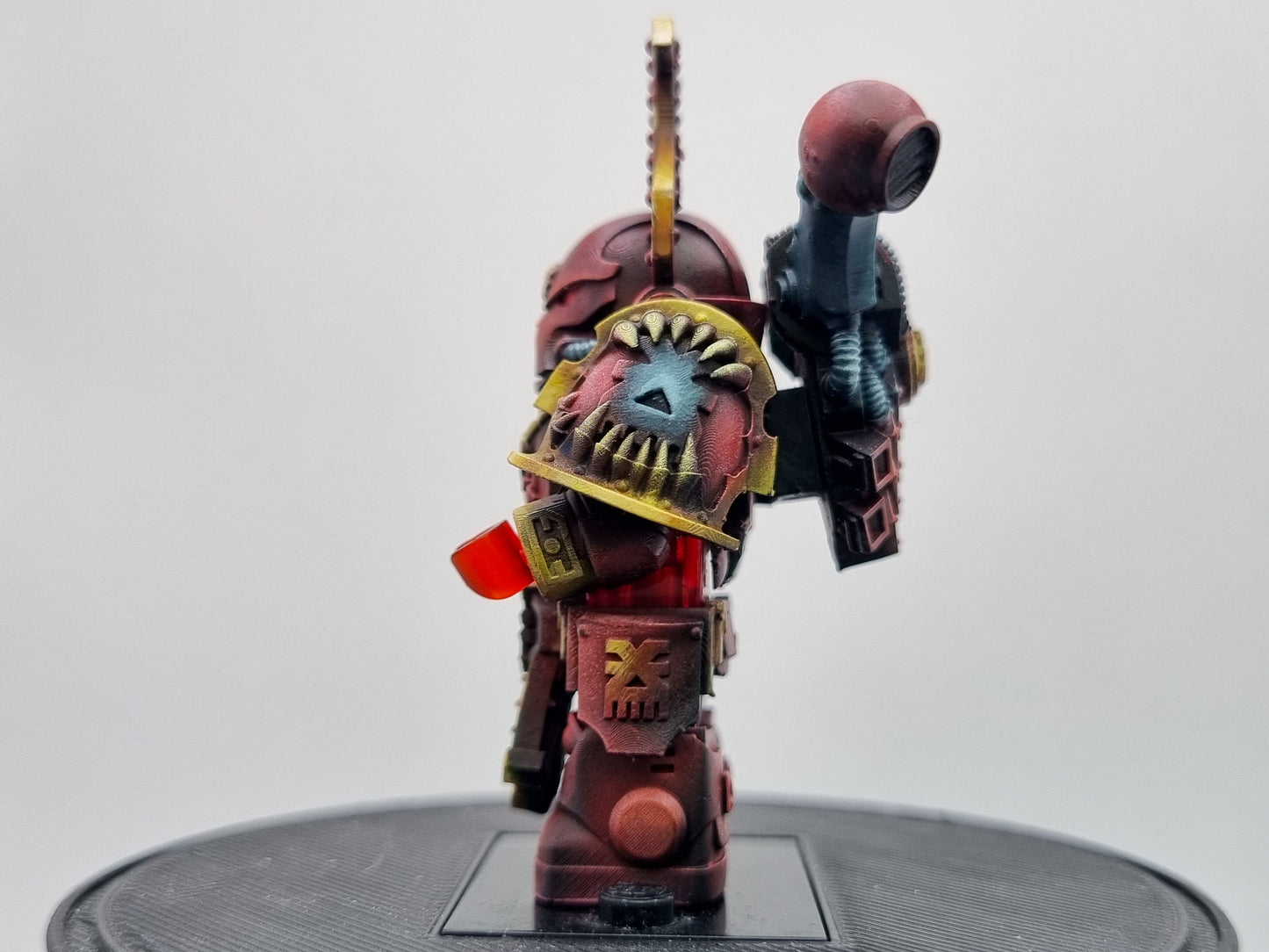 Building toy custom painted evil red galactic marine
