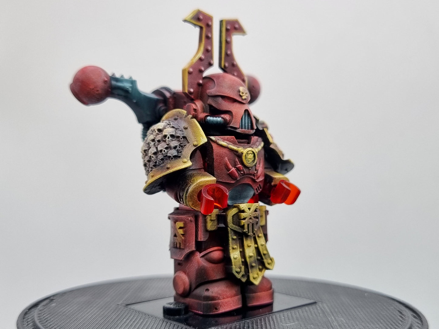 Building toy custom painted evil red galactic marine
