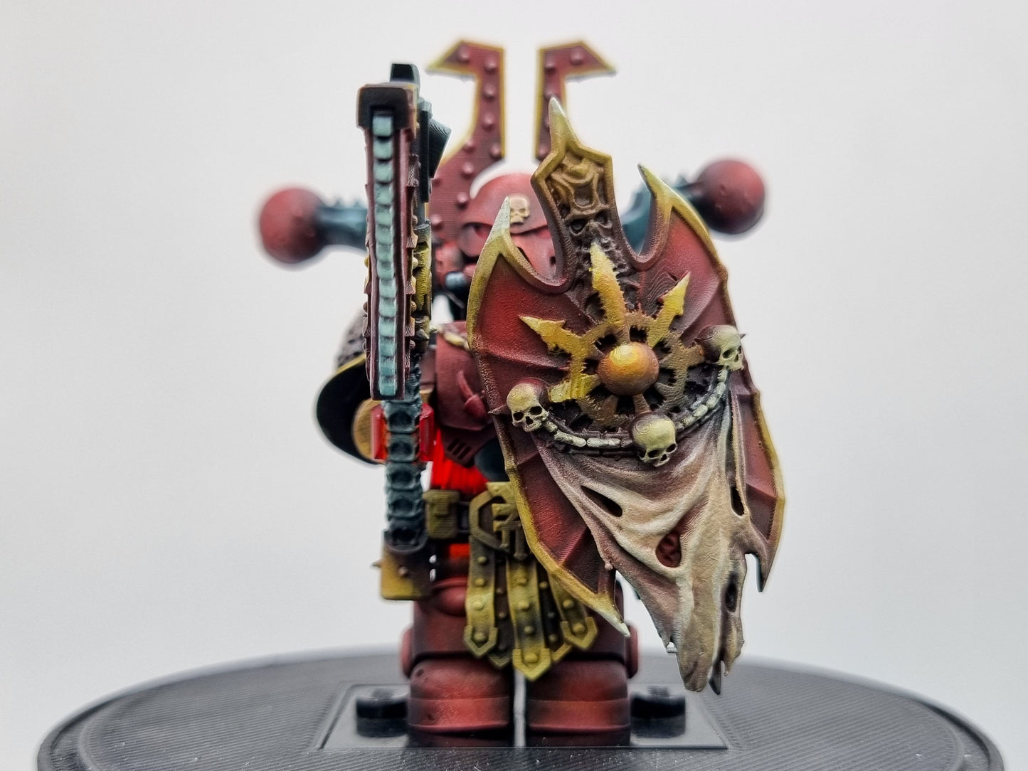 Building toy custom painted evil red galactic marine