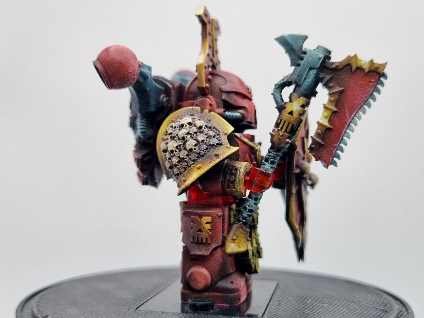Building toy custom painted evil red galactic marine