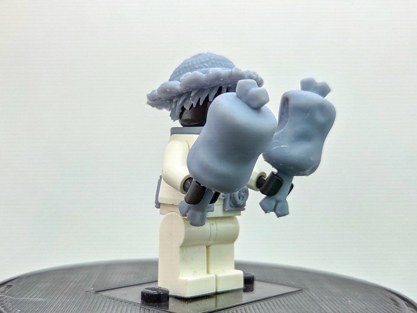 Custom 3D printed rubber pirate ready to eat for movie!
