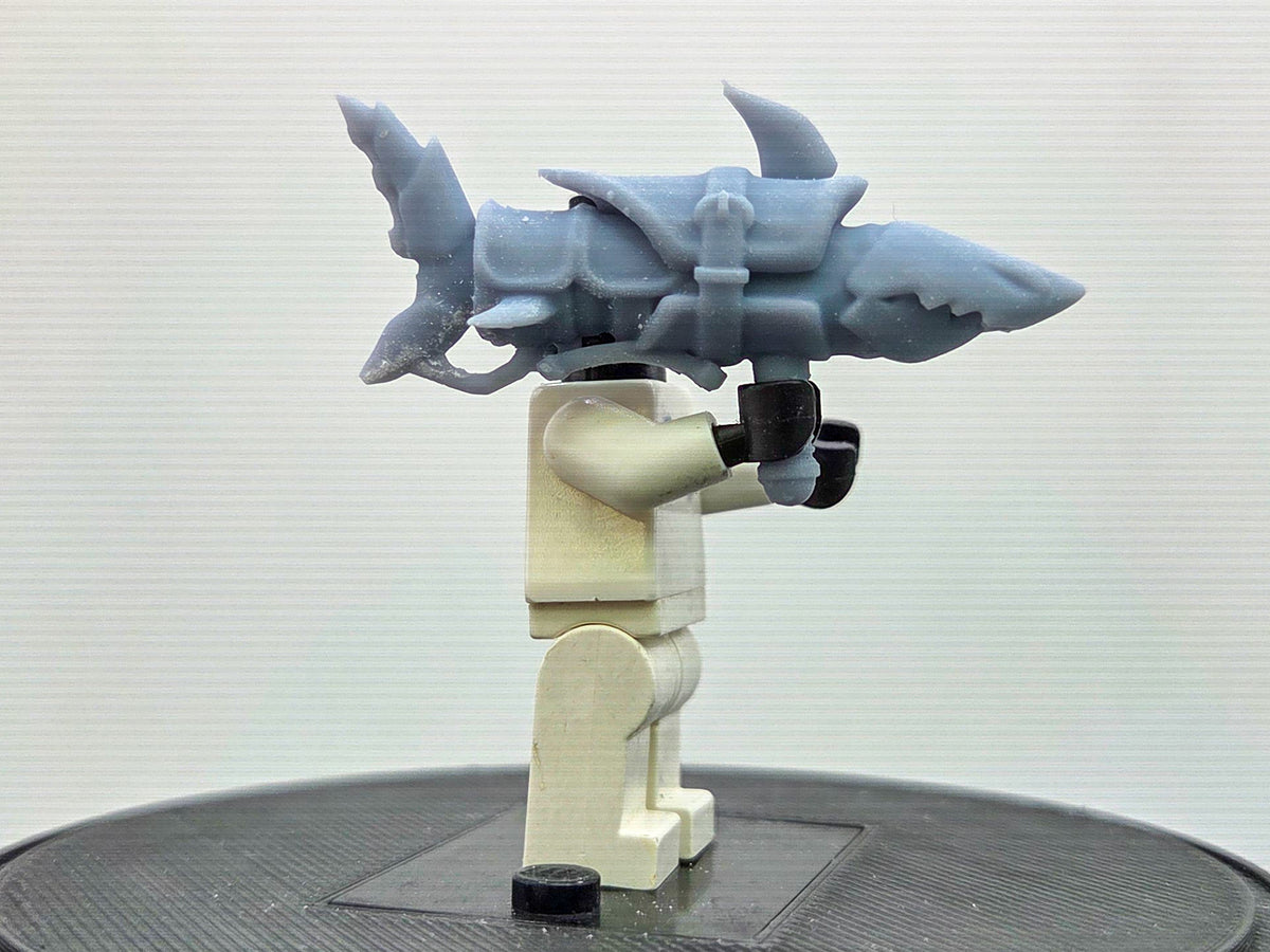 Custom 3D printed rocket launcher of deranged blue haired girl!