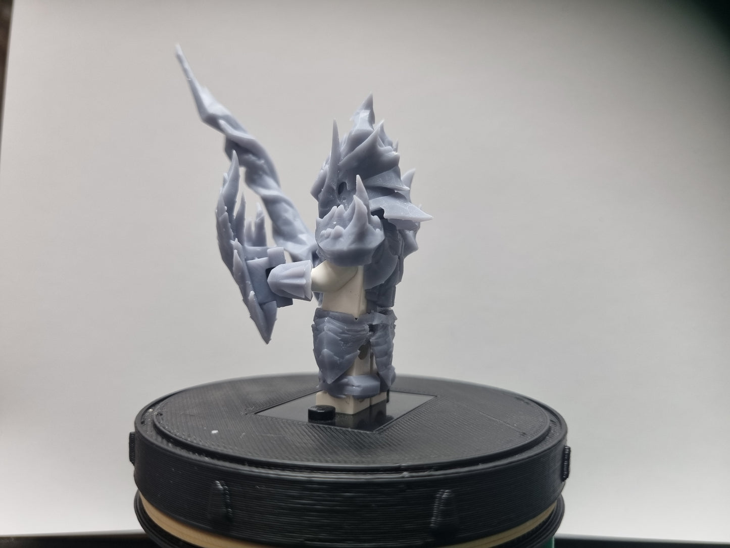 Custom lego compatible 3D printed hunter with shield and spear armor set!