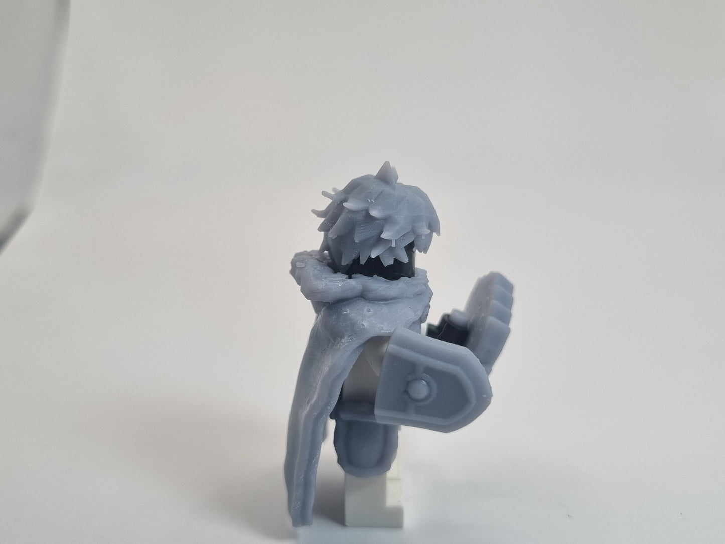 Lego compatible 3D printed custom guy with to many shields!