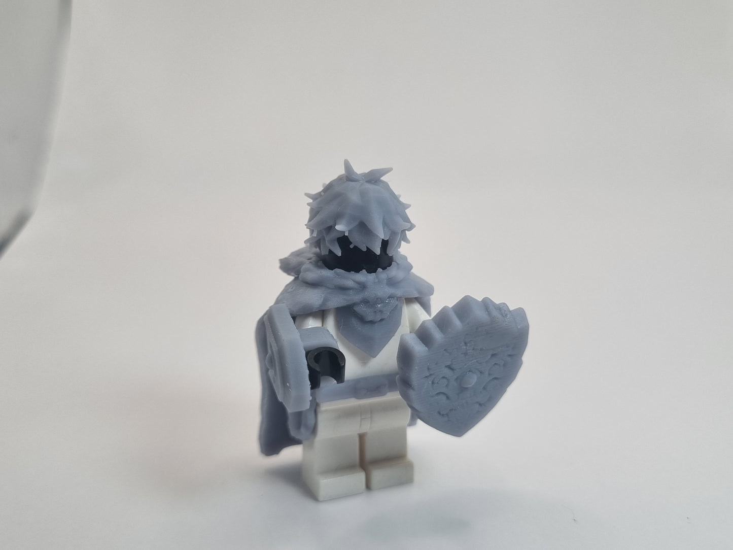 Lego compatible 3D printed custom guy with to many shields!