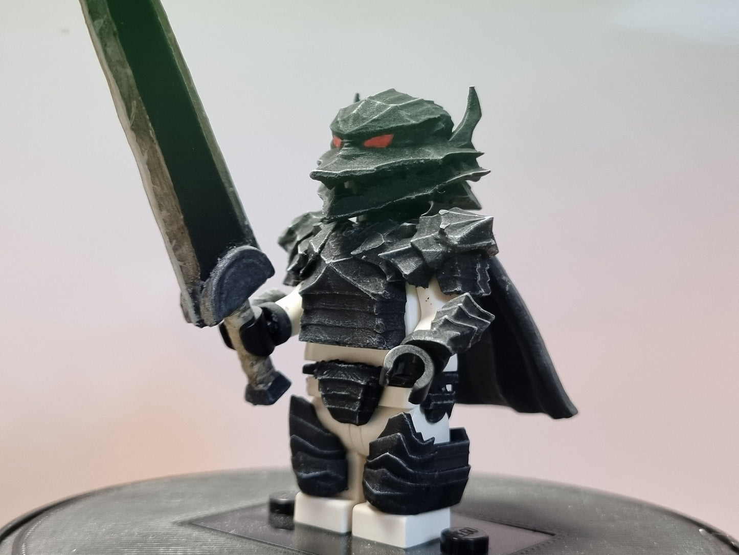 Building toy painted custom 3D printed dog armor set