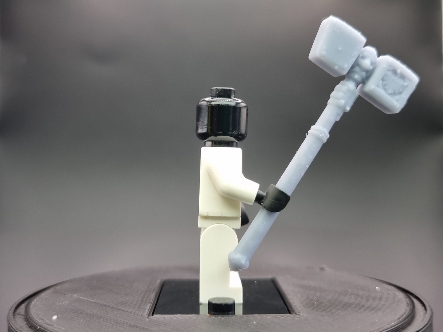 Building toy space warrior power hamer!