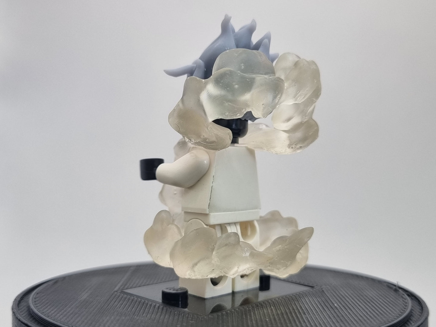 Building toy custom 3D printed transparent cloud man