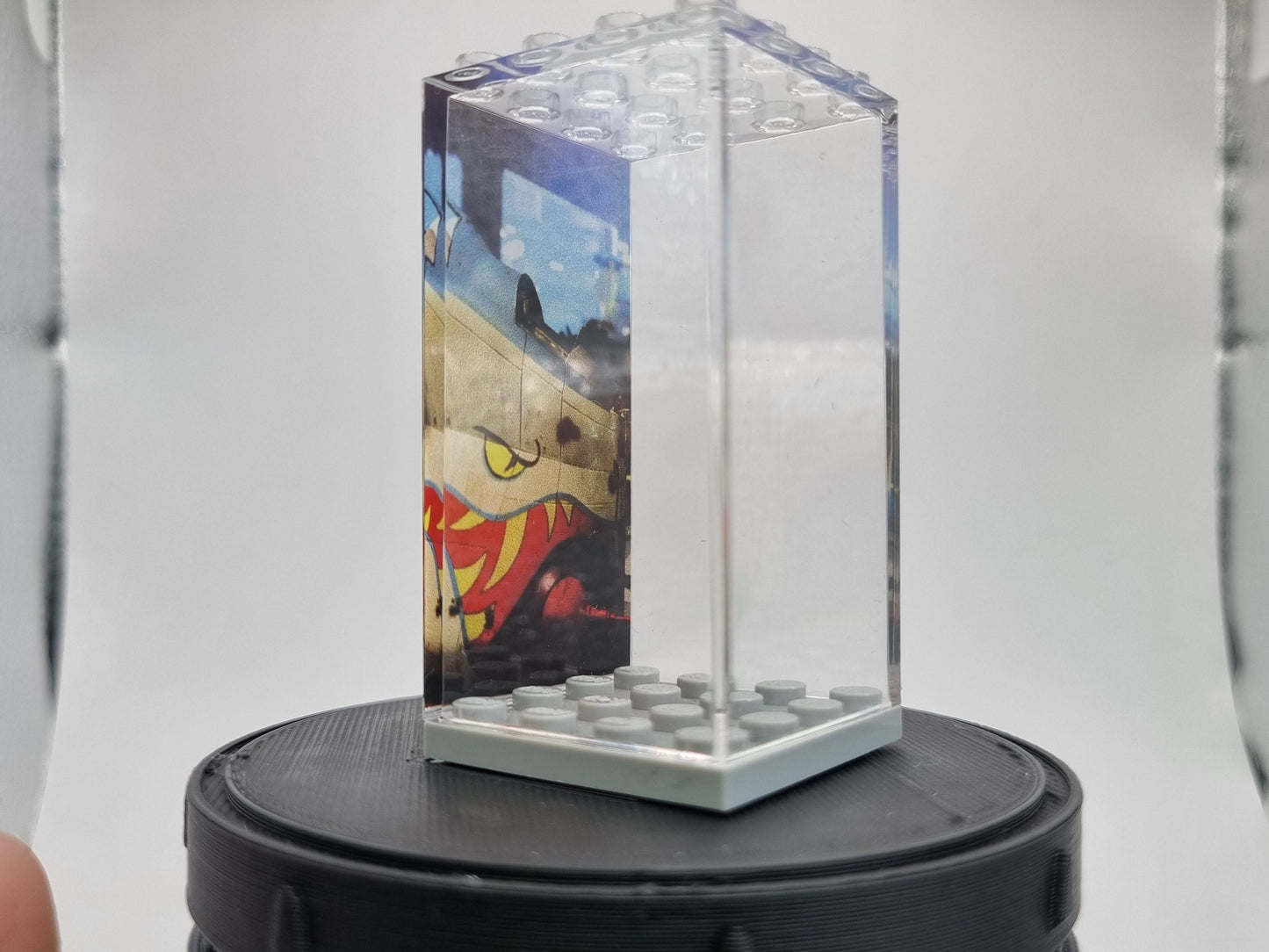 Building toy tigershark UV printed display case!