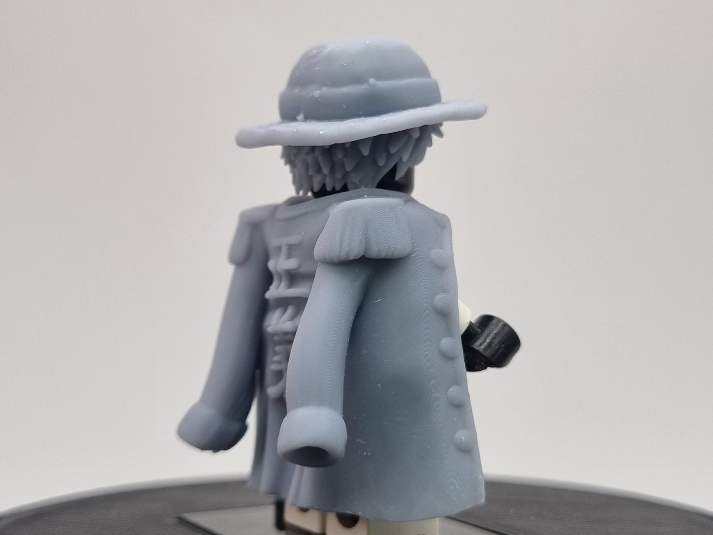 Building toy custom 3D printed rubber pirrate captain with cloak and letters!
