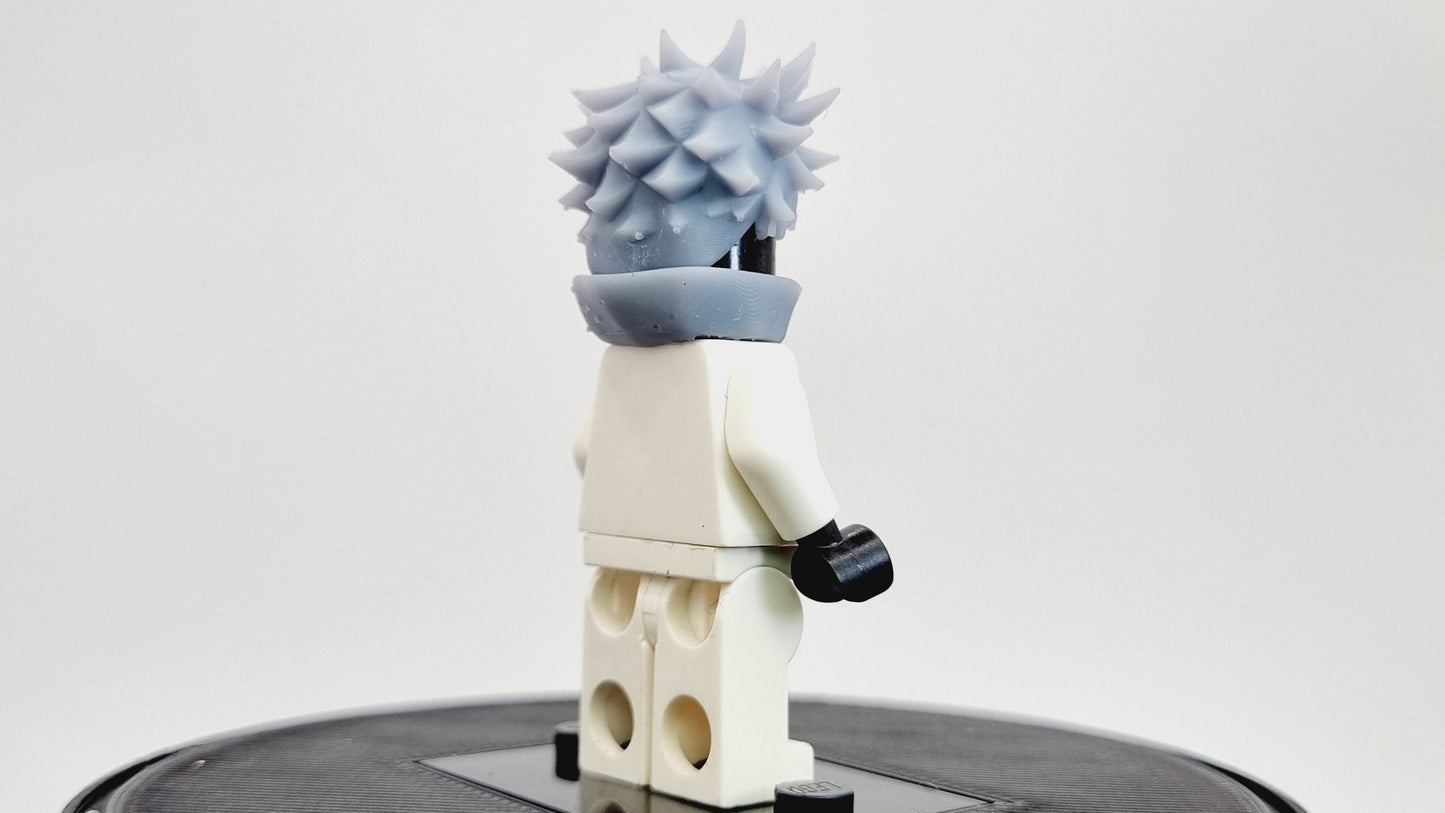 Building toy ninja sorcerer with spikey hair and scarf