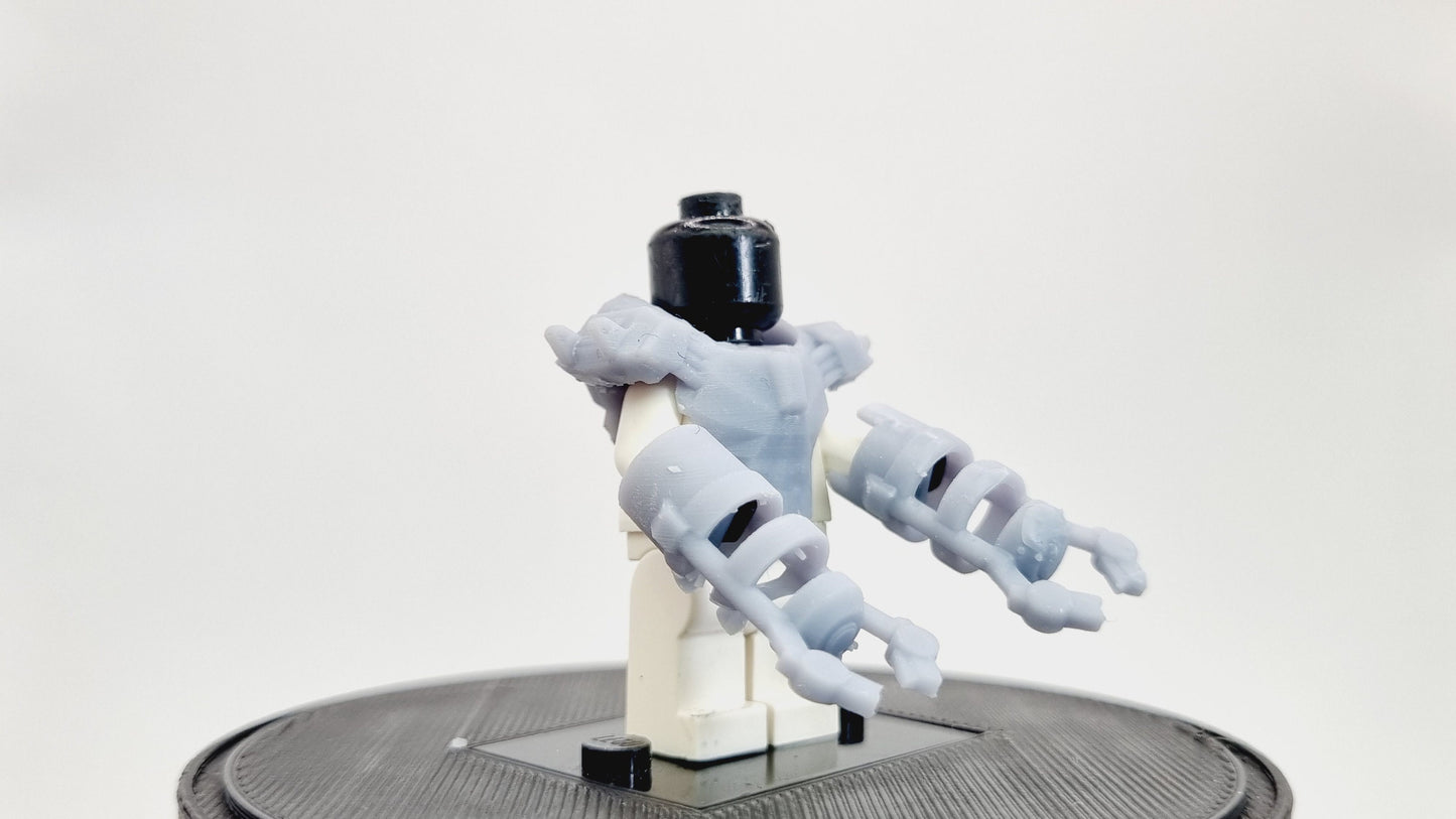Building toy robot superhero suit with clamps!