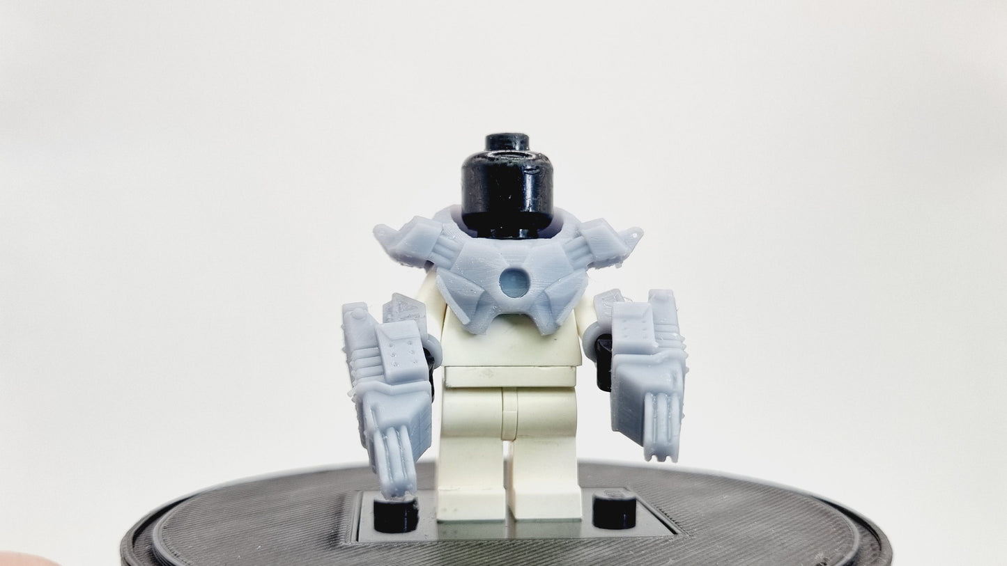 Building toy robot superhero suit with drills!