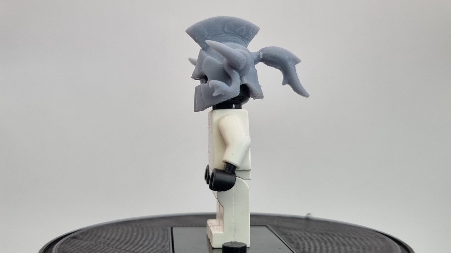 Building toy olympian god super villain helmet with horns!