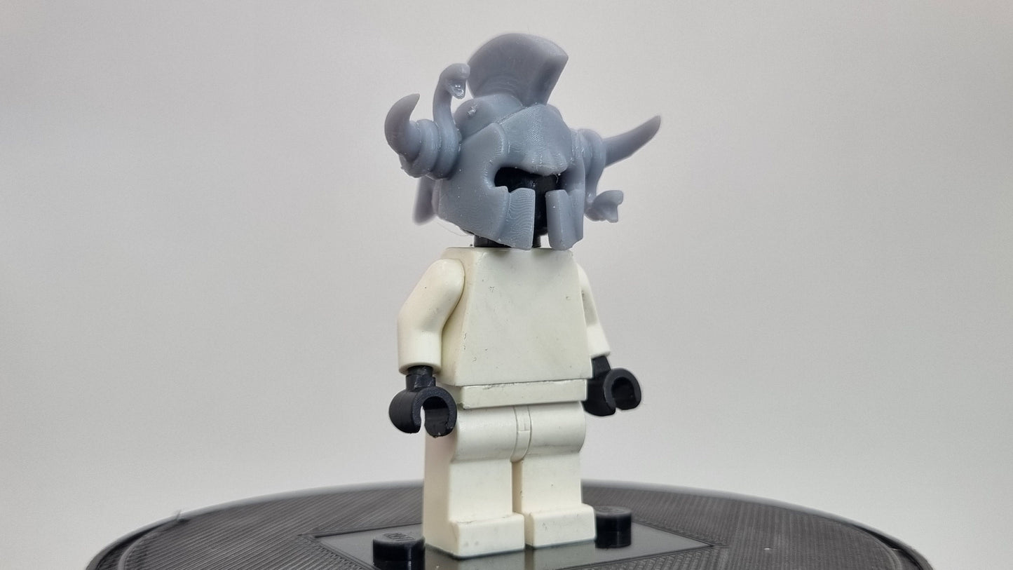 Building toy olympian god super villain helmet with horns!