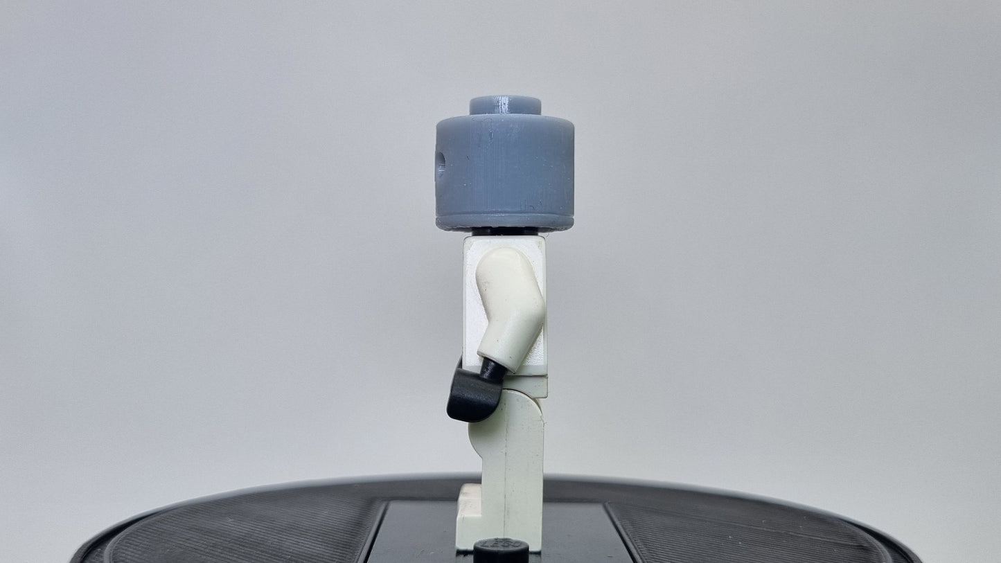 Building toy super persone with pan on his head!