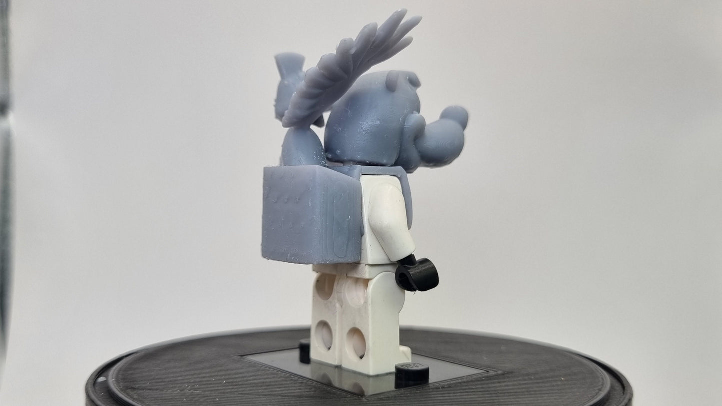 Building toy bear with bird in a bag!