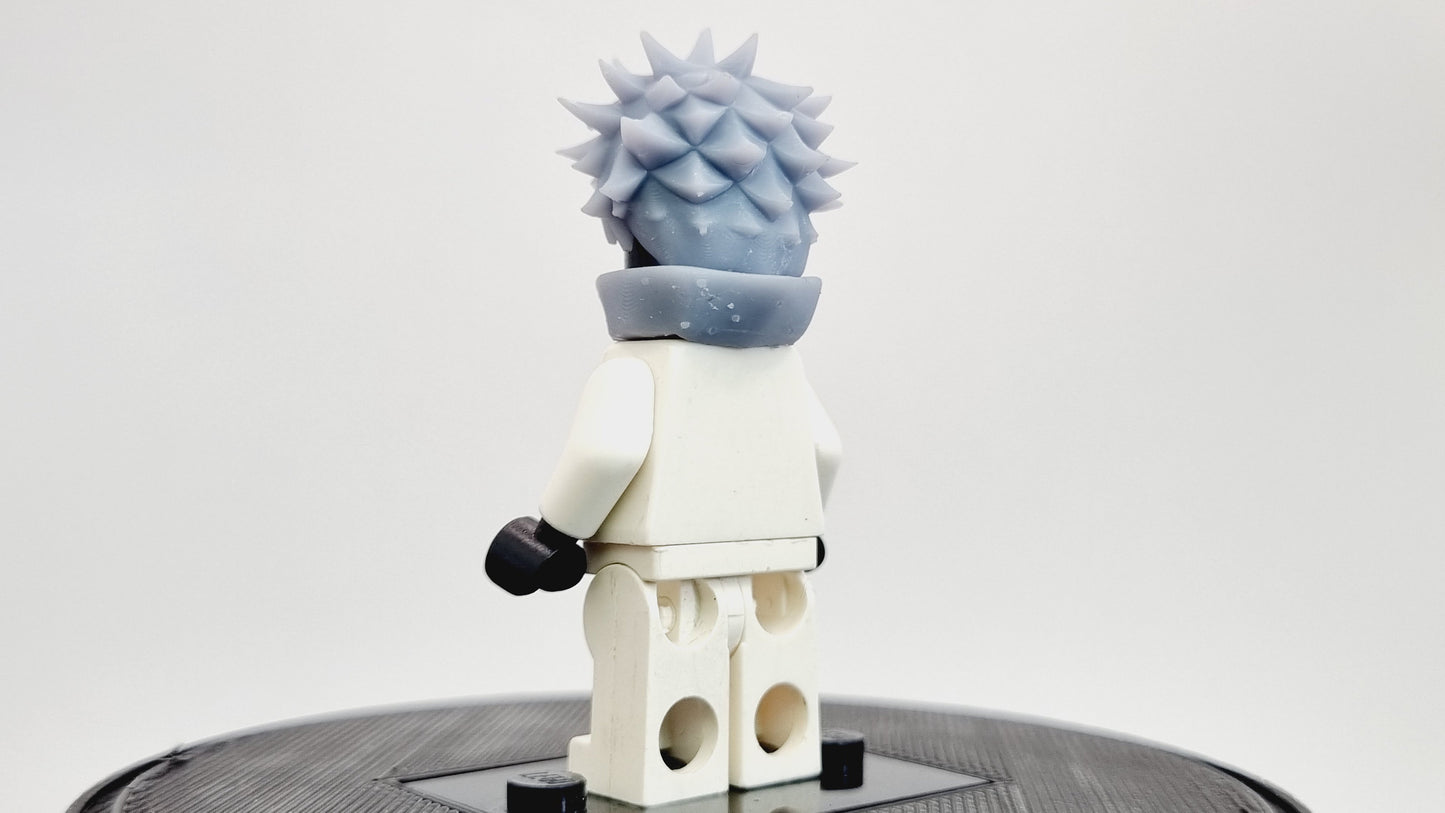 Building toy ninja sorcerer with spikey hair and scarf