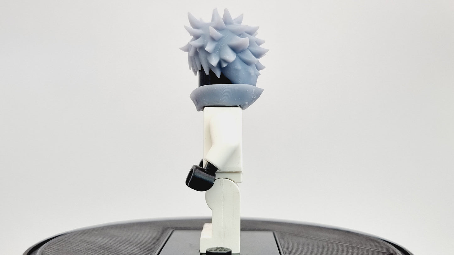 Building toy ninja sorcerer with spikey hair and scarf