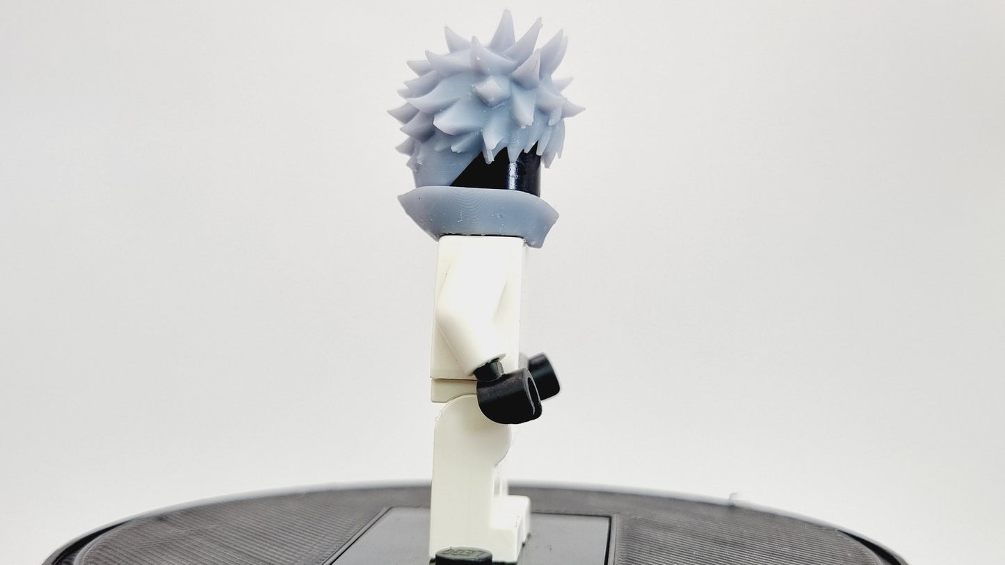 Building toy ninja sorcerer with spikey hair and scarf