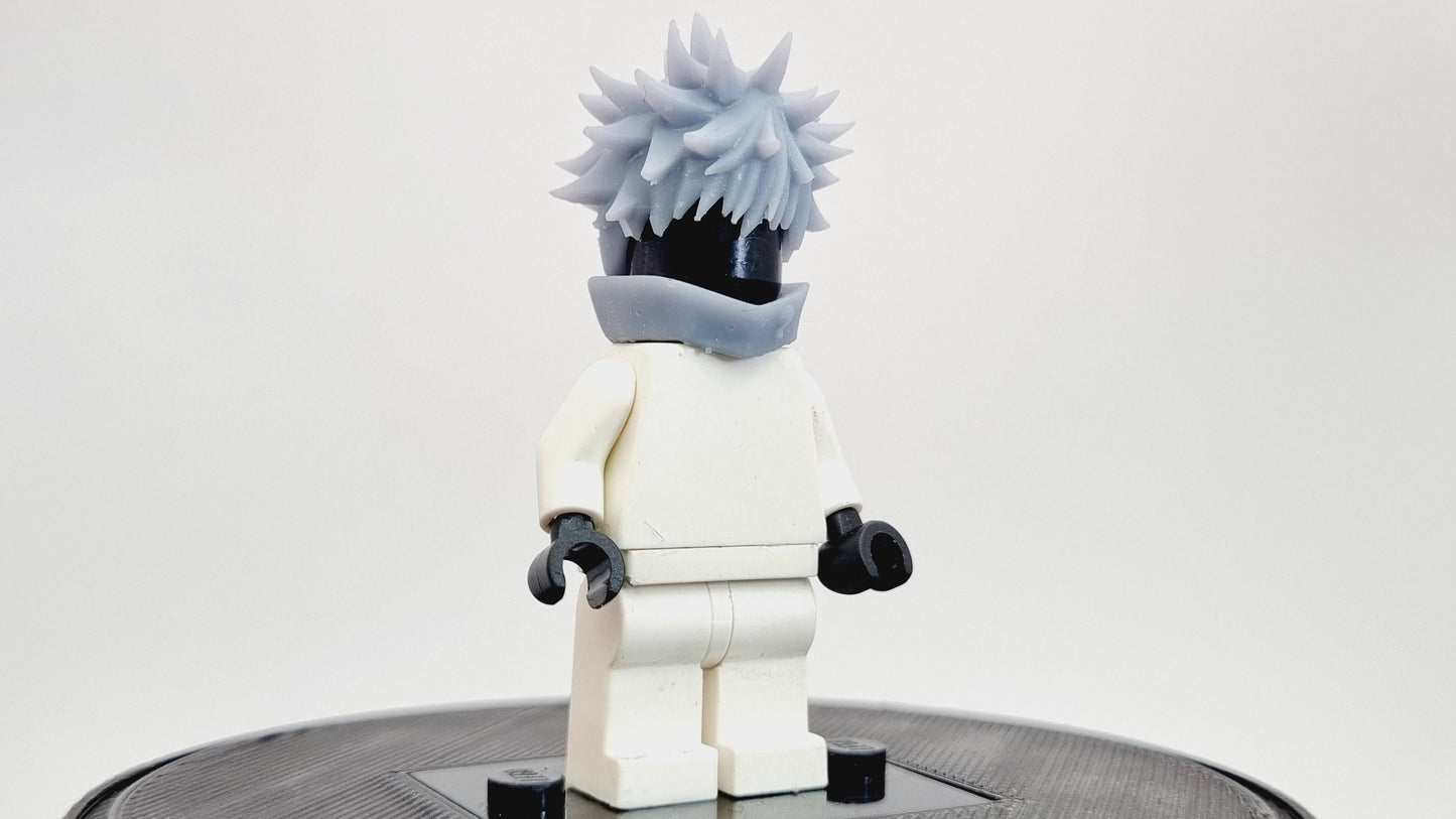 Building toy ninja sorcerer with spikey hair and scarf