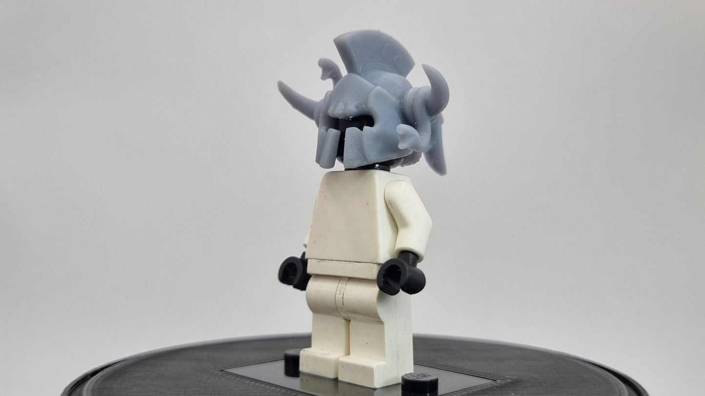 Building toy olympian god super villain helmet with horns!