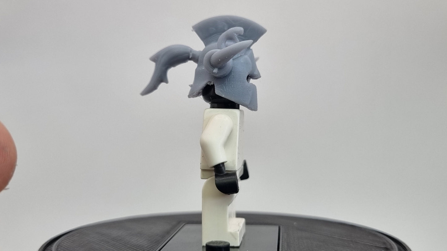 Building toy olympian god super villain helmet with horns!