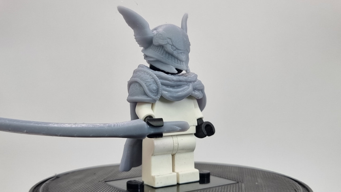 Building toy boss with long sword!