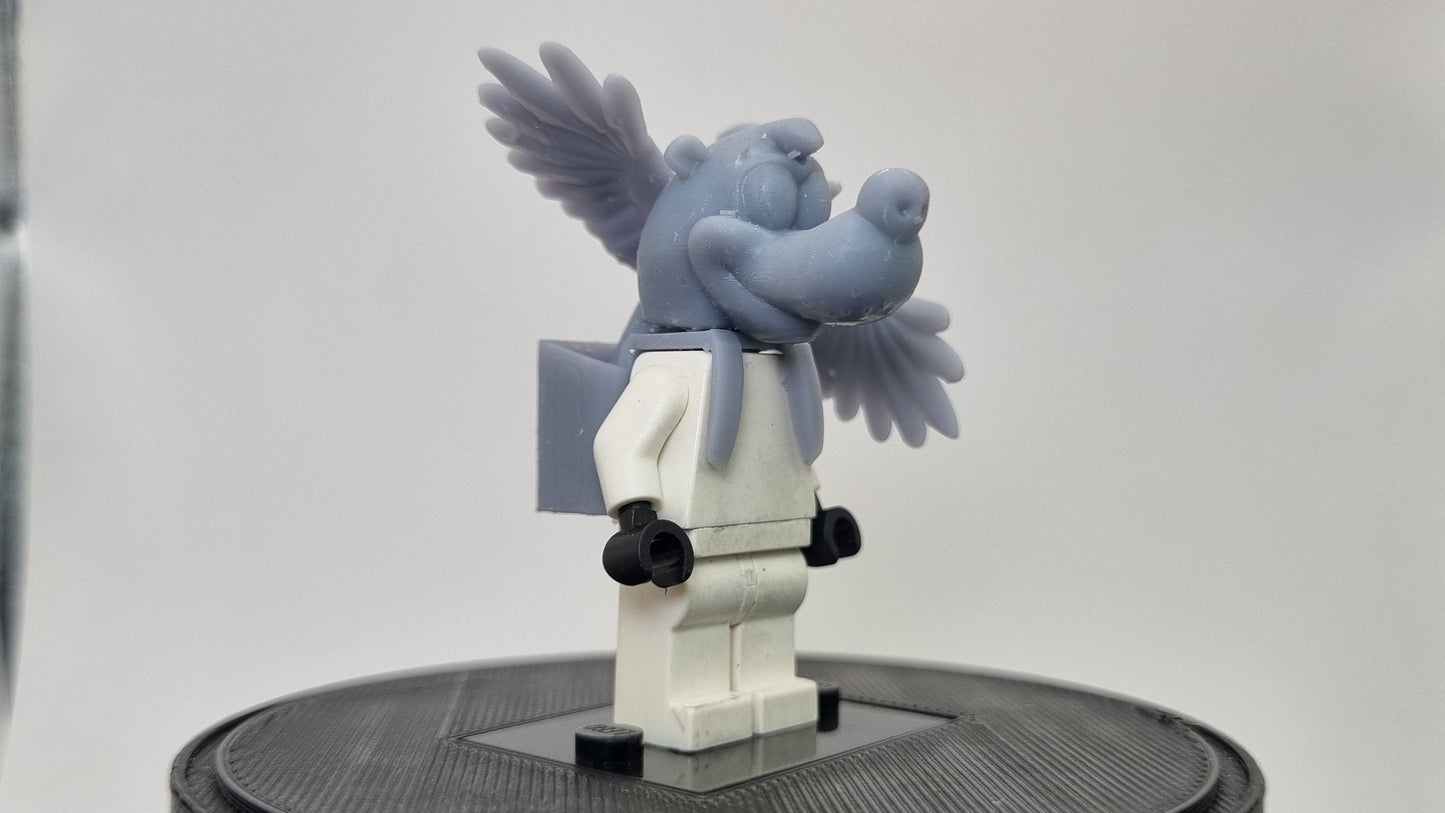 Building toy bear with bird in a bag!