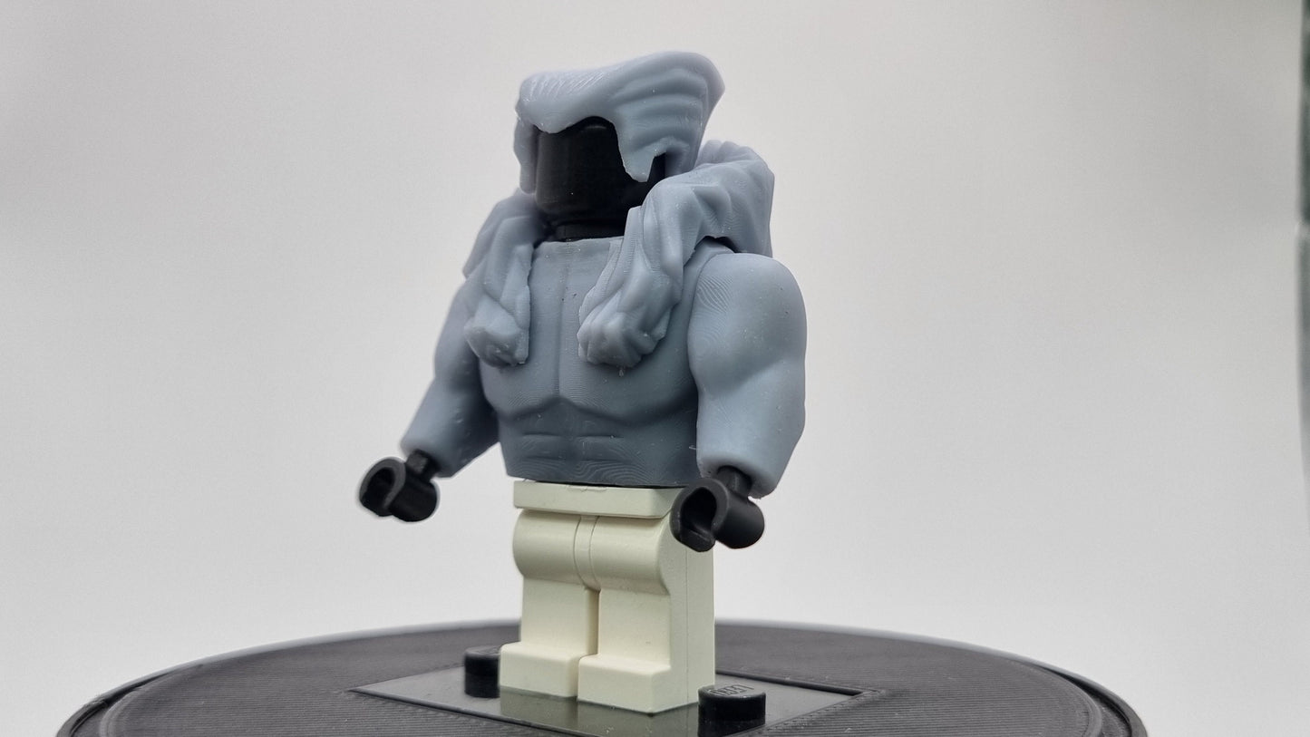 Building toy custom 3D printed buffed ancient cat villain!