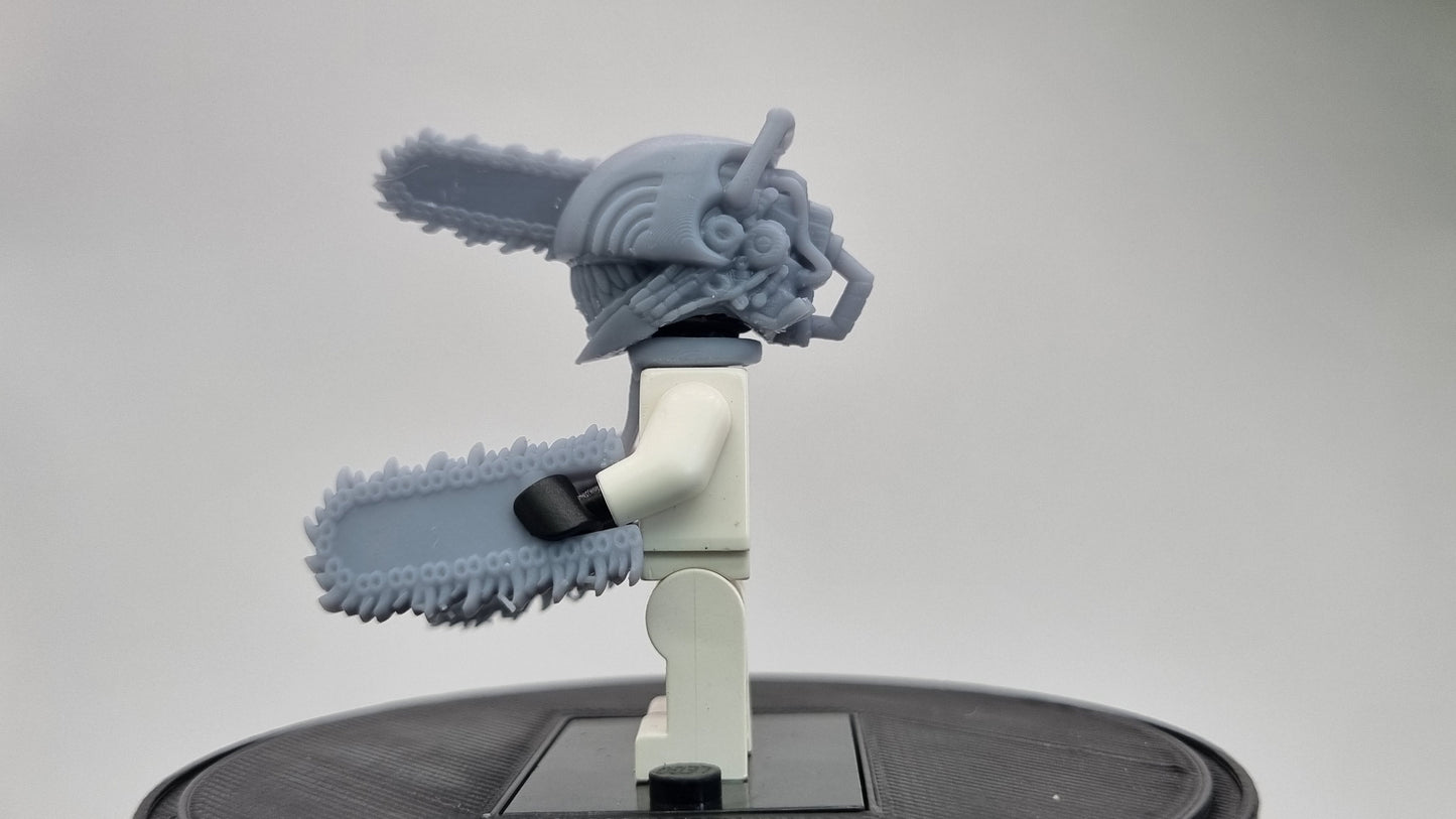 Building toy guy with with garden cutting tools everwhere!