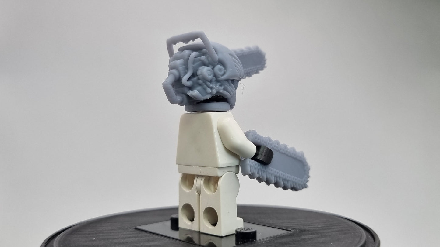 Building toy guy with with garden cutting tools everwhere!