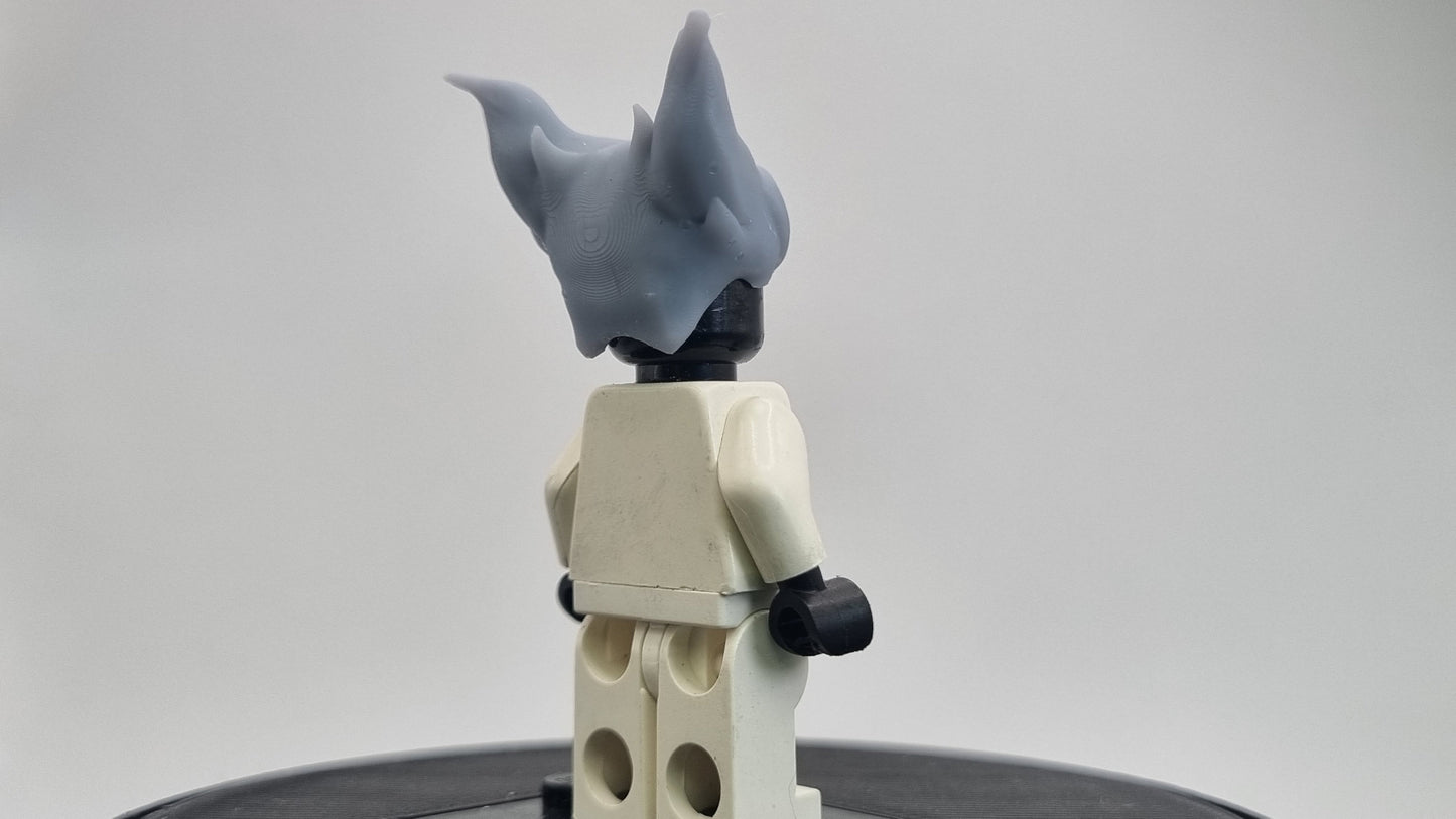 Building toy 3D printed goth super hero girl hairpiece!