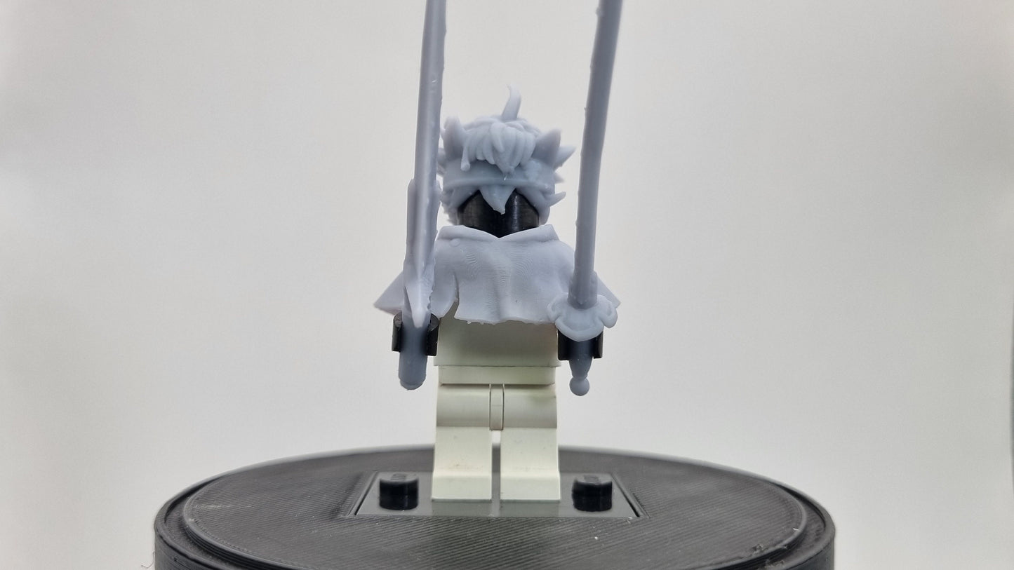 Building toy custom 3D printed small kid with two big swords!