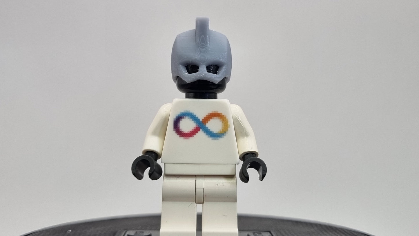 Building toy custom 3D printed small mohawk super hero helmet!