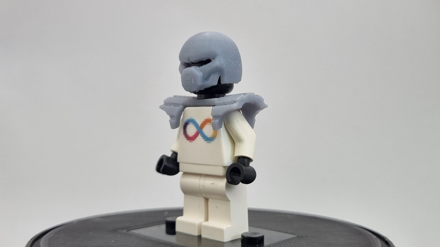 Building toy custom 3D printed super hero ith shoulder armor!