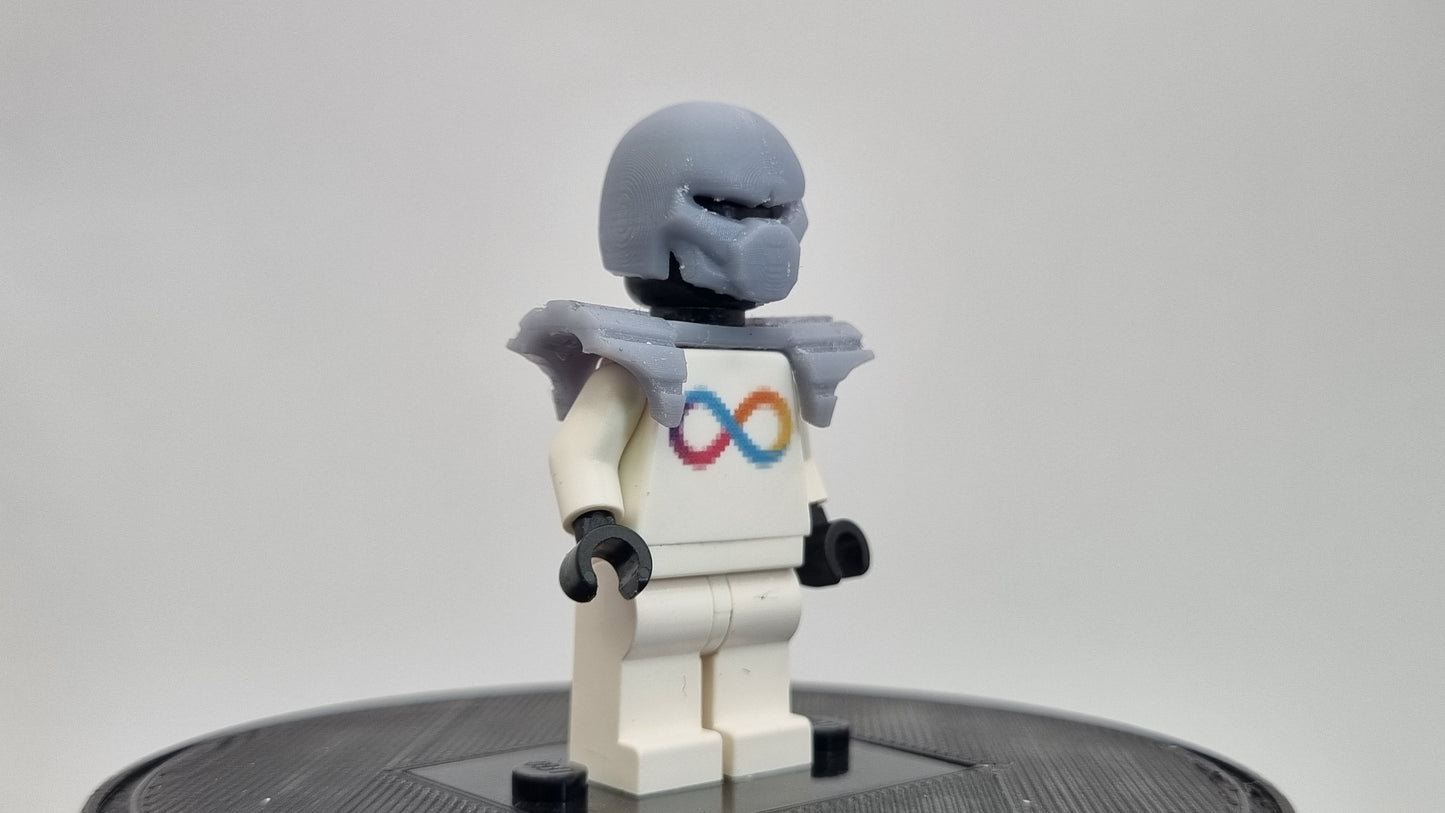 Building toy custom 3D printed super hero ith shoulder armor!