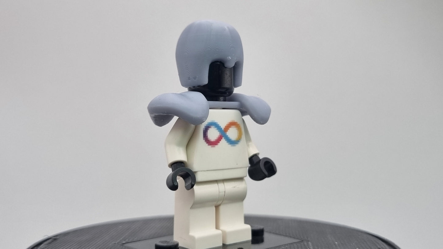 Custom 3D printted building toy big head super hero!