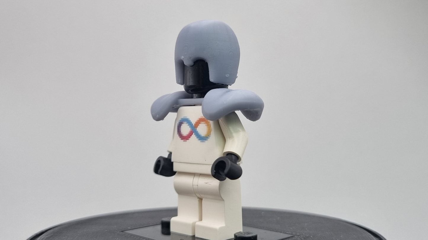 Custom 3D printted building toy big head super hero!