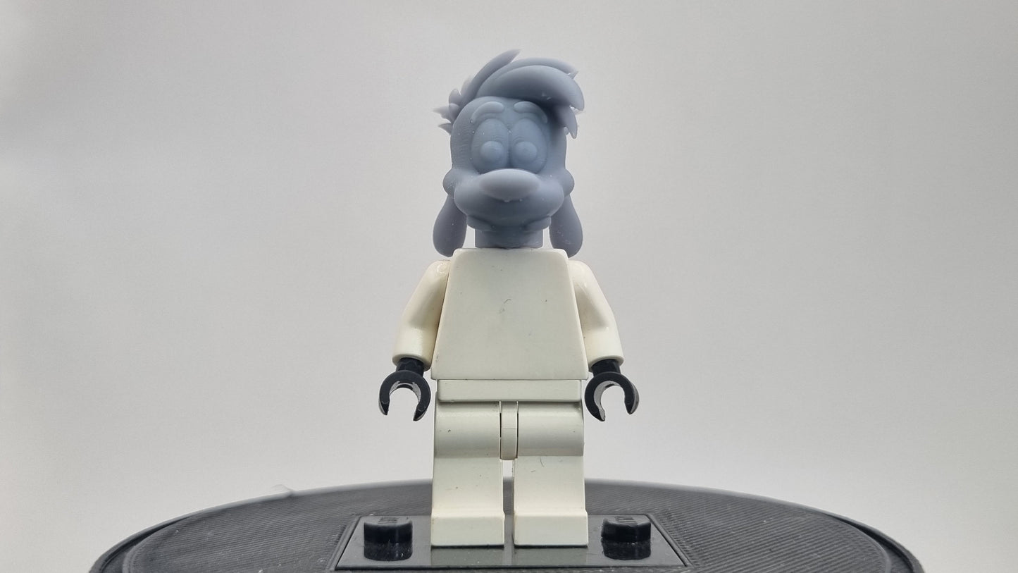 Custom 3D printed building toy cartoon dog head!