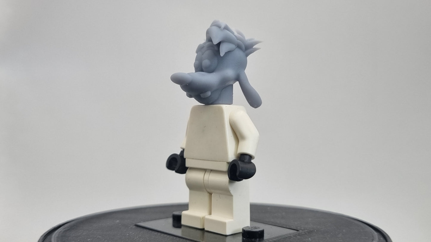 Custom 3D printed building toy cartoon dog head!
