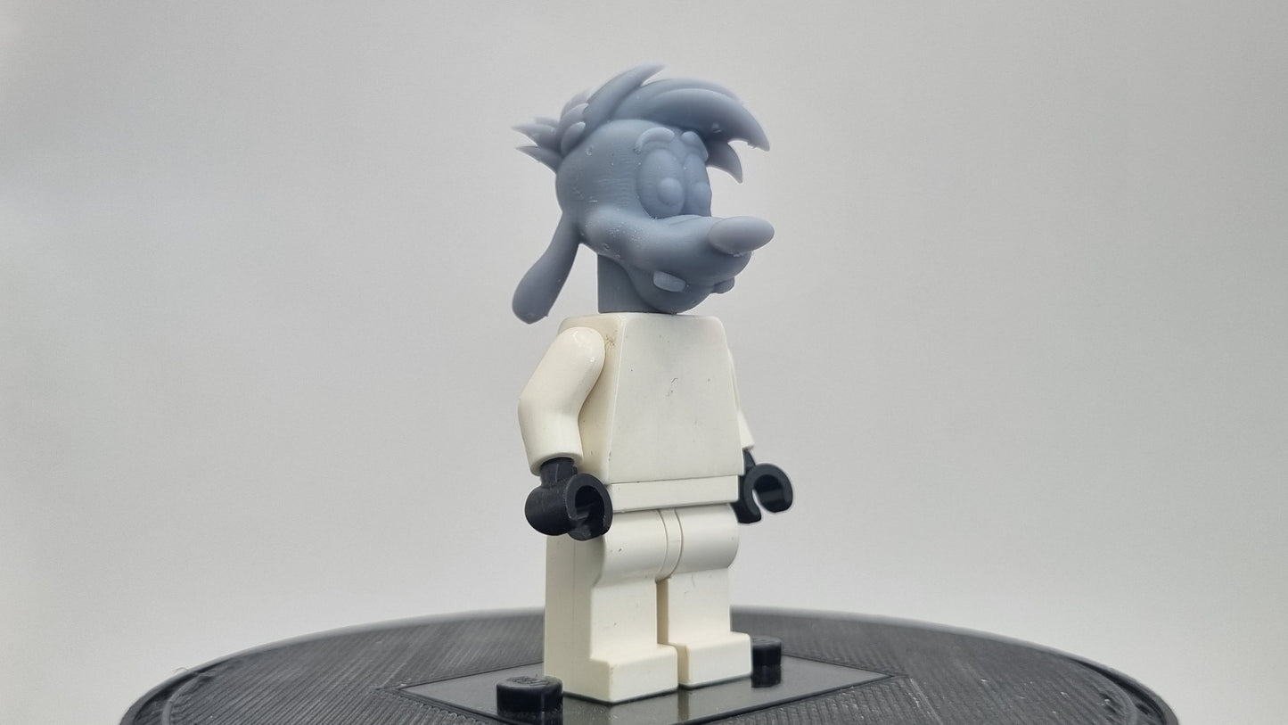 Custom 3D printed building toy cartoon dog head!