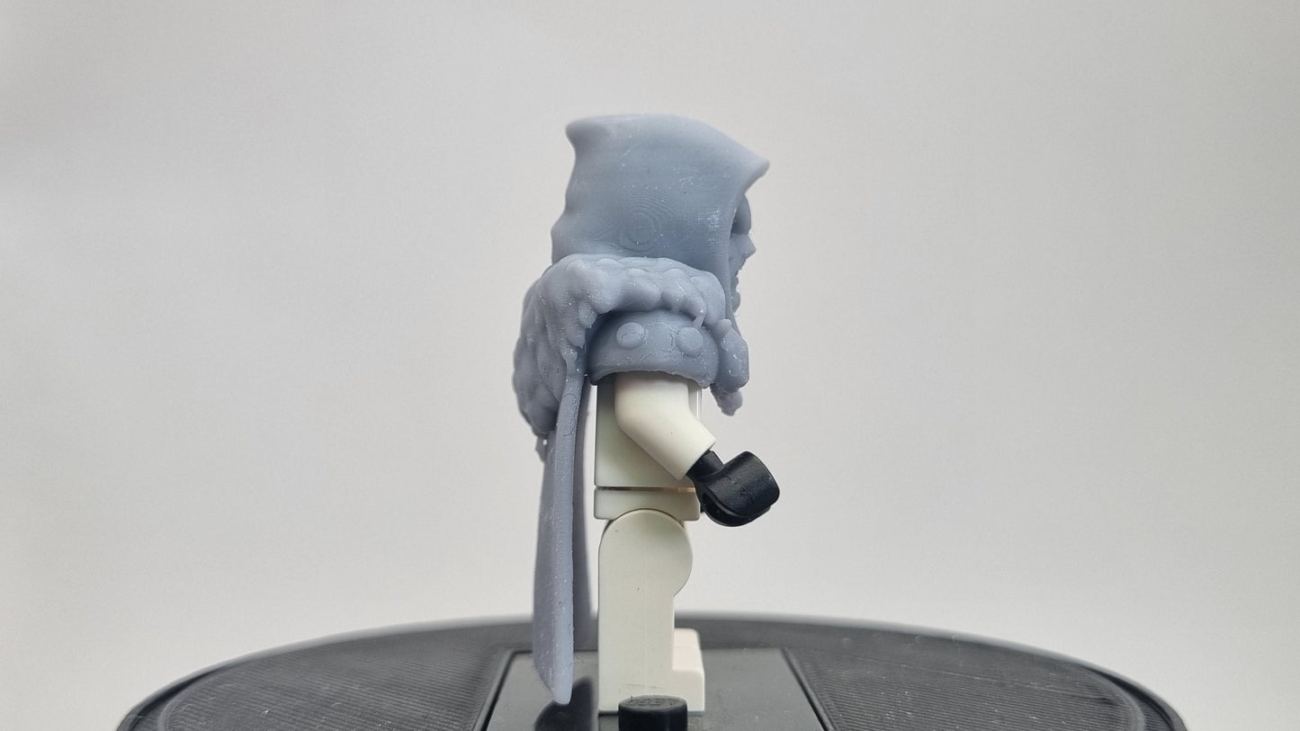 Custom 3D printed building toy evil guy with mask and cape!