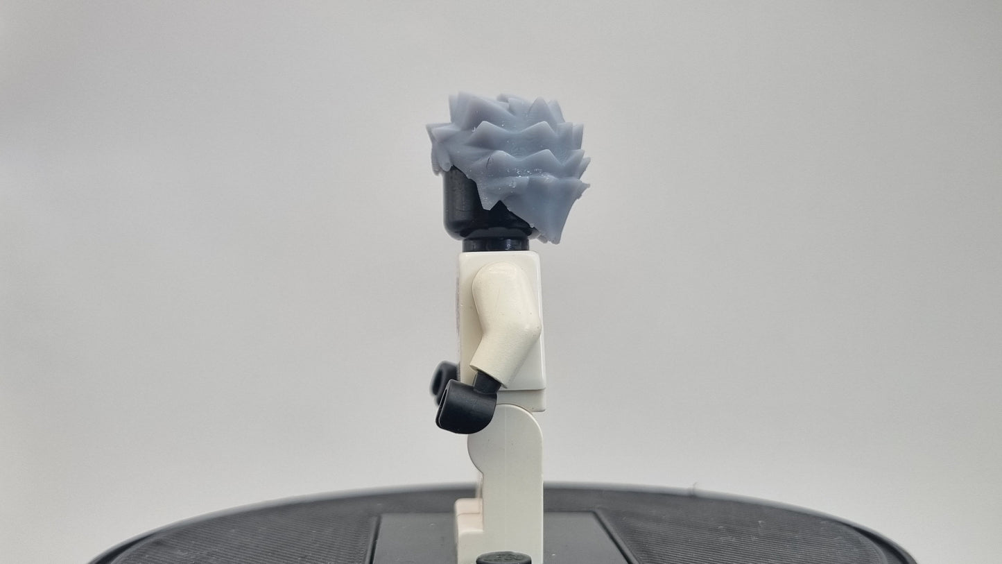 Custom 3D printed building toy animals to catch trainer with spikey hair!