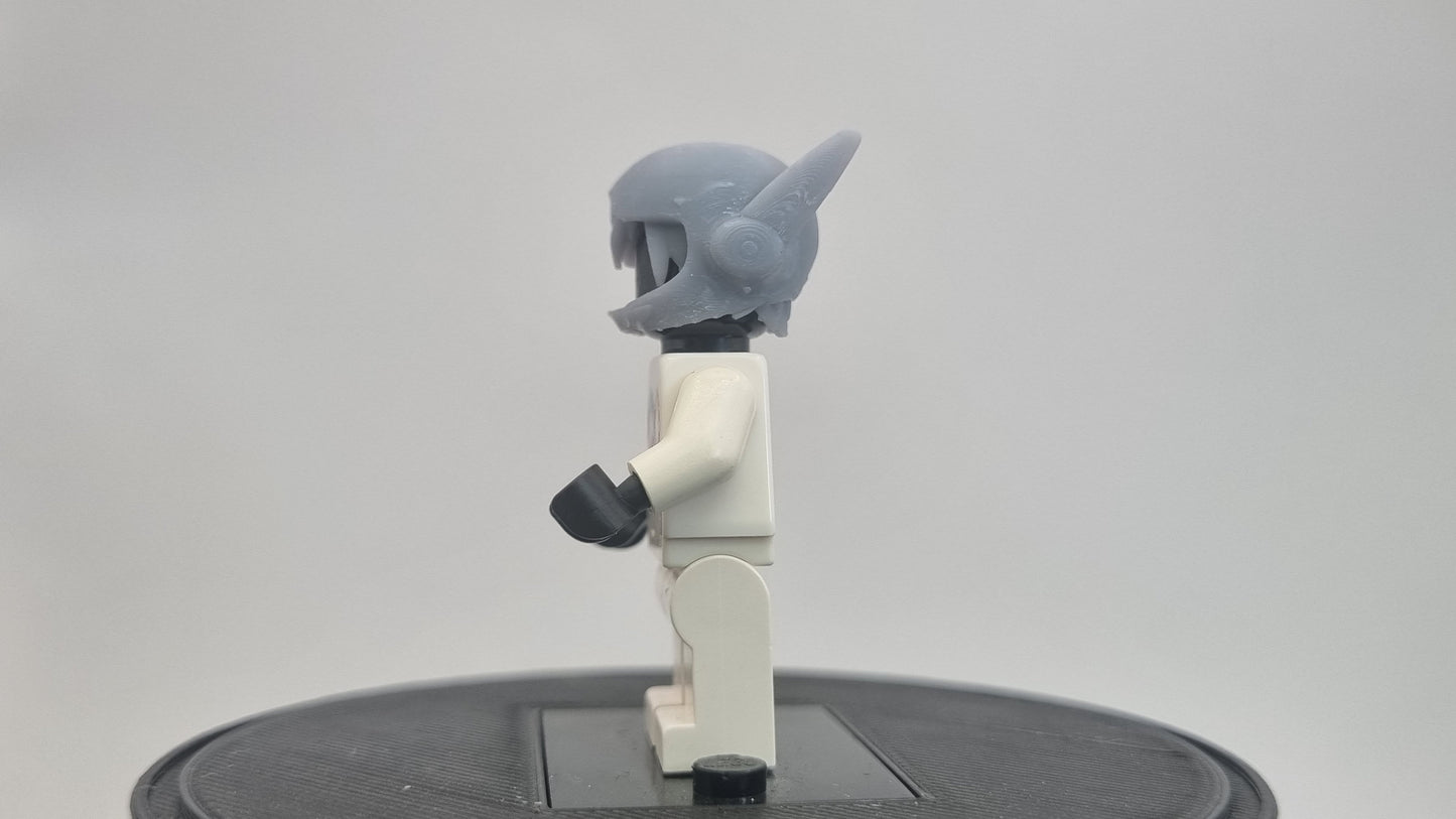 Custom 3D printted building toy hero armored helmet!